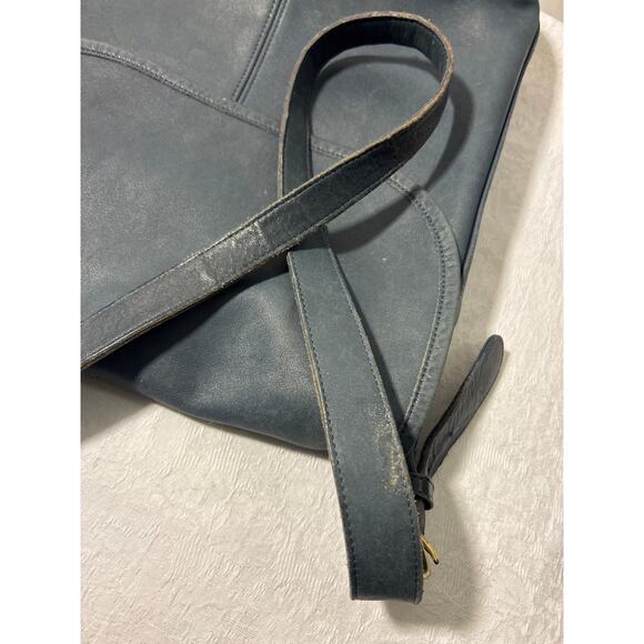 Coach Vintage Blue Leather Shoulder Bag, No.C4C-4115, Boho, Saddle Bag - Picture 10 of 10